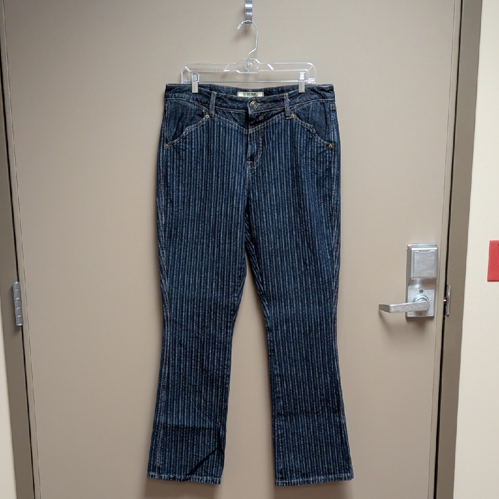 Rock And Roll Denim Striped Boot Cut Jeans